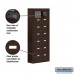 Salsbury Cell Phone Storage Locker - 7 Door High Unit (5 Inch Deep Compartments) - 14 A Doors - Bronze - Surface Mounted - Resettable Combination Locks